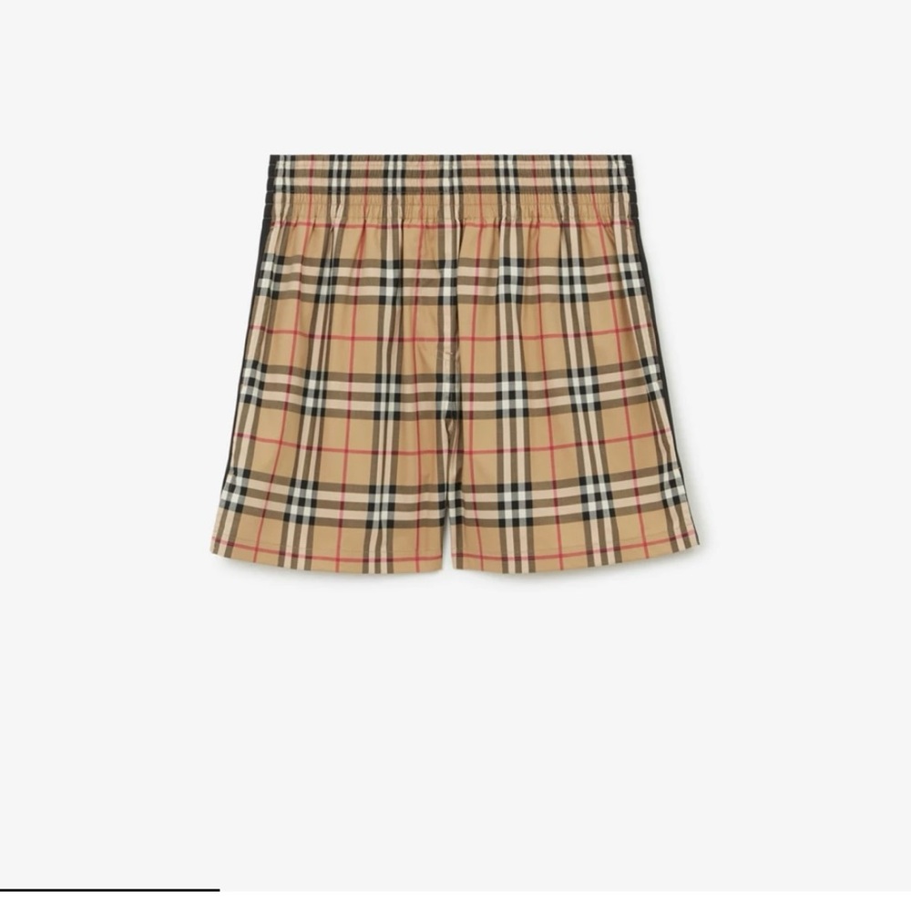 Authentic Burberry Check Stretch Cotton Shorts